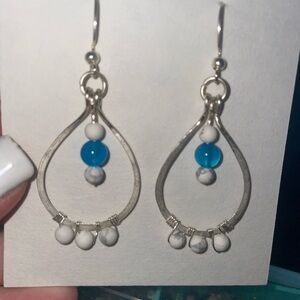 Elegant Silver and Blue Teardrop Earrings